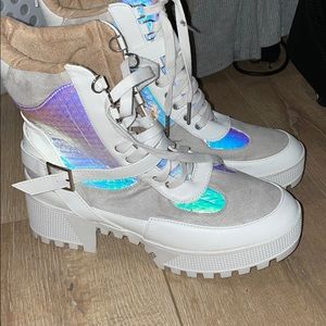 Iridescent Combat boots
